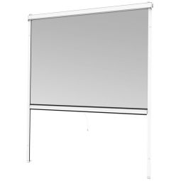 Windhager Insektenschutz Rollo Fenster ALU Weiß Flexibel montierbar mit langlebigem Gewebe und Aluminiumkassette