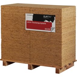 ClayTec Lehm-Trockenputzplatte 16 mm für Beton-, Kalksandstein-, oder Ziegelwänden, verbessert das Raumklima, 625x625mm