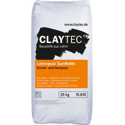 ClayTec Lehmputz SanReMo, TROCKEN Grund- und Deckputz für alle feinen ClayTec-Lehmdeckputze