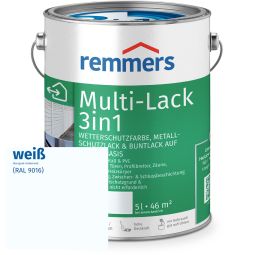 Remmers Multi-Lack 3in1 weiß RAL 9016 Vielseitiger, wasserbasierter Schutz: Wetterschutzfarbe, Metallschutzlack und Buntlack