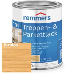 Remmers Treppen- & Parkettlack seidenmatt farblos Hochwertiger Versiegelungslack auf Wasserbasis - für ein perfektes Finish per Rolle oder Pinsel