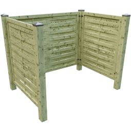 T&J Mülltonnenabtrennung KAI Lamellenzaun Komplettset inklusive Pfosten und Beschlägen Bausatz, gefertigt aus Kiefer/ Fichte, kesseldruckimprägniert, BxTxH 170x120x120 cm