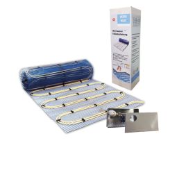 Jollytherm Warmwasser-Dünnbett-Fußbodenheizung  Set Aquaheat Professional Patentiertes Doppelrohrsystem, zur direkten Verlegung unter Fliesen & Naturstein, geringe Aufbauhöhe, nur ca. 10 mm, ideal bei Renovierung oder Neubau