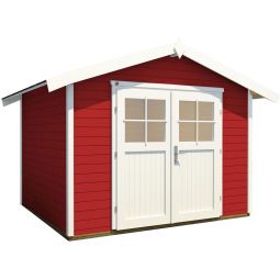 weka Gerätehaus 122 schwedenrot Geräteschuppen kesseldruckimprägnierte Bodenbalken