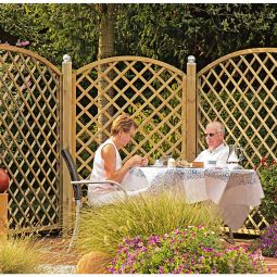 T&J Bogen-Rankzaun MW 10x10 cm Sichtschutz Bogen-Rankzaun 10x10 cm Maschenweite, kesseldruckimprägniert, stabil geklammert, aus Kiefer/Fichte gefertigt