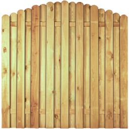 T&J Sichtschutzzaun Lieke Bogen Sichtschutz Bohlenzaun Sichtschutzzaun Bogen 180x180/160 cm, imprägniert, Riegelgröße ca. 20x65 mm, glatte Lamellen ca. 14x120 mm stark