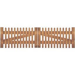 T&J Vorgartenzaun Senkrechtzaun Doppeltor Doppeltor aus kesseldruckimprägniertem Holz, 300x80 cm oder 300x100 cm, mit verzinkten Nägeln und 6 cm Lattenabstand