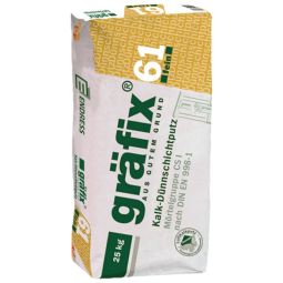 ClayTec gräfix 61 Kalk-Dünnschichtputz Luftkalkmörtel für Außenputz und für Innenputz auf Lehm-Unterputz, 25 Kg-Sack