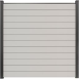 GroJa BasicLine schmal PVC-Steckzaun Sichtschutzzaun Weiss Sichtschutz Lamellenzaun Bausatz aus 12 schmalen Füllungen, Stahlverstärkungen, Abschlussprofil und 2 Distanzstücken, 180x180x1,9 cm
