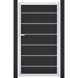 GroJa Einzeltor Solid Grande Premium Steckzaun Anthrazitgrau Pflegeleichtes Tor aus BPC und Aluminium, individuelle Maßanfertigung möglich