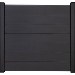 GroJa Solid Grande Steckzaun Sichtschutzzaun Anthrazitgrau Sichtschutz Steckzaun Lamellenzaun Bausatz aus 7 Füllungen, 180x180x1,9 cm, inklusive Distanzstück-Set und Abschlussprofil