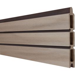 GroJa Solid Rhombus BPC-Steckzaun Sichtschutzzaun Bi-Color co-extrudiert, Einzelprofil Sichtschutz Steckzaun Rhombuszaun 3-Brett-Optik, elegante Schattenfugen, viele Kombinationsmöglichkeiten, 180x30x1,9 cm