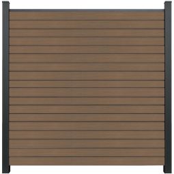GroJa Solid Rhombus BPC-Steckzaun Sichtschutzzaun Teak co-extrudiert Sichtschutz Rhombuszaun Bausatz aus 6 Füllungen, Distanzstück-Set und Abschlussprofil, 180x180x1,9 cm