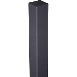 GroJa Alu-Torpfosten Anthrazit DB 703 Stahlverstärkt 4 mm 6x6 cm stark, 4 mm stahlverstärkt, inklusive Pfostenkappe, zum Einbetonieren oder Aufschrauben