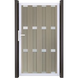 GroJa Einzeltor Fertigzaun Sichtschutzzaun Anthrazit Robuste BPC-Füllung mit hochwertigem Aluminiumrahmen, 100x180x4 cm (BxHxT), in drei Dekorfarben erhältlich