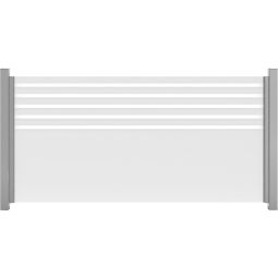 GroJa Ambiente Glas-Sichtschutz Streifen Waagerecht Sichtschutz 8 mm ESG (Einscheiben-Sicherheitsglas), 180x90x0,8 cm, Streifen aus haltbarem Siebdruck