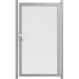GroJa Einzeltor Ambiente Glas-Sichtschutz satiniert  8 mm starkes, satiniertes ESG-Sicherheitsglas, 4 cm starker Aluminiumrahmen, Größe 100x180 cm