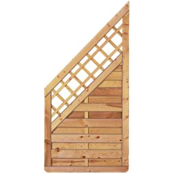 T&J Sichtschutzzaun Avantgarde Abschluss mit Dekorgitter Sichtschutz Lamellenzaun Avantgarde Sichtschutzzaun Abschluss mit Dekorgitter aus imprägnierter Kiefer/Fichte, mit Rankstäben und gerundeten Ecken