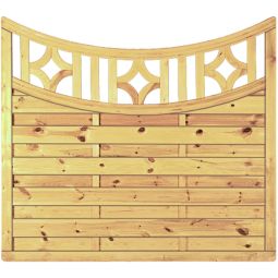 T&J Sichtschutzzaun Antikzaun mit Dekorgitterbogen Unterbogen Sichtschutz Lamellenzaun Antikzaun mit Dekorgitterbogen aus imprägnierter Kiefer/Fichte, genuteten Lamellen und Edelstahlschrauben, 180x160/140 cm