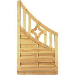 T&J Sichtschutzzaun Antikzaun Doppelbogen-Abschluss Sichtschutz Lamellenzaun Antikzaun Doppelbogen-Abschluss aus imprägnierter Kiefer/Fichte mit genuteten Lamellen und Edelstahlschrauben, Maße: 90x160/90 cm