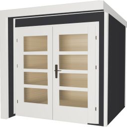 weka Designhaus 262 anthrazit Gartenhaus modernes Design, Massivholzbauweise