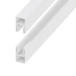 TraumGarten SYSTEM Rahmenset für Senrkrechtmontage weiß Rahmenprofil-Set für stabile senkrechte Zaunmontage, 176 x 2 x 6 cm (2 St.)