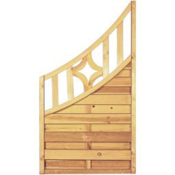 T&J Sichtschutzzaun OLYMP Anschluss mit Designgitter Sichtschutz Lamellenzaun OLYMP Anschlusszaun mit Designgitter 90x160/90 cm aus imprägnierter Kiefer/Fichte, geriffelten Lamellen und rostfreier Edelstahlverschraubung