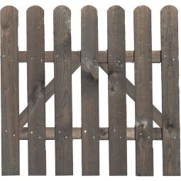 T&J BLACKLINE Vorgartentor BLACKLINE Vorgartentor 100x85 cm aus Kiefer/Fichte, anthrazitfarbig, mit gerundeten Latten und verzinkten Nagelverbindungen