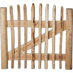 T&J ROLLO-Lattenzauntor Staketenzaun Tor Kastanie ROLLO-Lattenzauntor aus Haselnuss, ca. 100 cm breit, 8–10 cm Lattenabstand, in 60–150 cm Höhe erhältlich, Lieferung ohne Beschläge