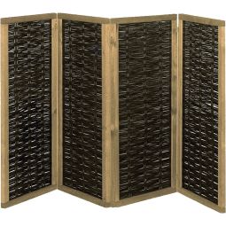 T&J PAULINA Paravent aus Weide PAULINA Paravent aus Weide mit braun gebeiztem Kieferrahmen, ölbehandelt, 4-teilig mit Scharnieren, in 240x160 cm oder 240x180 cm erhältlich