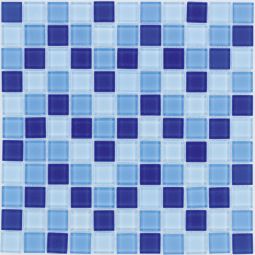 Wellker Glasmosaik Hellblau Mix 30x30 cm Mosaikfliesen 4 mm vielseitig einsetzbar