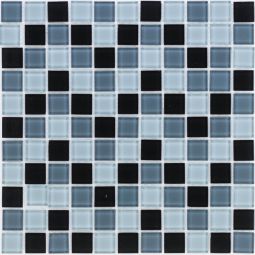 Wellker Glasmosaik Schwarz Grau 30x30 cm Mosaikfliesen 4 mm vielseitig einsetzbar
