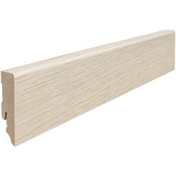 HARO Stecksockelleiste Cube Eiche Breda weiß Fußleisten 2200x16x58 mm, pflegeleicht, helle Holz-Optik in Weiß
