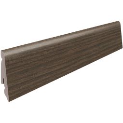 HARO Stecksockelleiste Akazie Vario Fußleisten 2200x19x58 mm MDF-Leiste mit dunklem Holzdekor und runder Kante