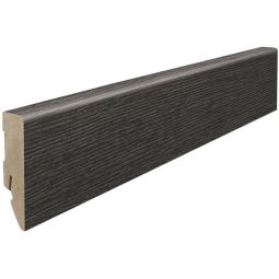 HARO Stecksockelleiste Cube Eiche Metallic schwarz Fußleisten Elegante, strapazierfähige Lösung mit markanter Holzstruktur und modernem Farbton, 2200x16x58 mm