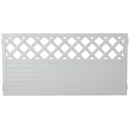 T&J Gartenzaun LIGHTLINE mit Dekorgitter Kunststoffzaun weiß LIGHTLINE Gartenzaun 180x90 cm, weißer Fensterkunststoff, mit Dekorgitter, Nut- und Federprofil, inkl. Zaunhalter – pflegeleicht & langlebig