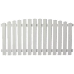 T&J Vorgartenzaun LIGHTLINE Hochbogen weiß Geschwungener Vorgartenzaun aus weißem Fensterkunststoff 180x80/90 cm, pflegeleicht, UV-beständig, mit Pyramidenkappen und Zaunhaltern