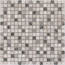 Wellker Kombimosaik Naturstein Metall Glas Grau Marmor Gau Edelstahl 30x30 cm Mosaikfliesen 8 mm vielseitig einsetzbar