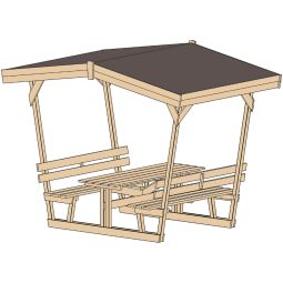 weka Gartenlaube 662 Pavillon 300x203cm, inkl. Sitzbänke und Tisch, kesseldruckimprägniert