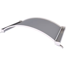gutta Rundbogenvordach NO Weiß Dach 160 cm breit, Aluminium Rahmen mit klarem Polycarbonatglas













