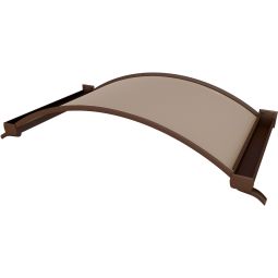 gutta Rundbogenvordach NO Braun Bronze Dach 160 cm breit, Aluminium Rahmen mit Bronze Polycarbonatglas
















