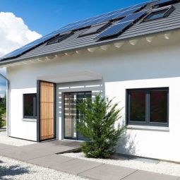 gutta Seitenteil Rechteckvordach BS Timber-Line anthrazit Schützt den Eingangsbereich vor seitlichem Regen, unsichtbare Dachentwässerung durch integrierten Wasserablauf, Größe 220x90x12,5 cm