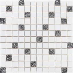 Wellker Kombimosaik Naturstein Metall Arequipa Silver 30x30 cm Mosaikfliesen 8 mm vielseitig einsetzbar