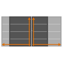 TraumGarten Doppeltor auf Maß Sichtschutzzaun SYSTEM BOARD XL Schiefer Robuster Edelstahlrahmen mit Aluminium-Laibung und ACP-Füllung, maßgefertigt, pflegeleicht, inkl. Schloss, Beschlagsatz & Bodenschieber