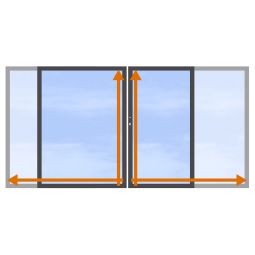 TraumGarten Doppeltor auf Maß Glassichtschutz SYSTEM GLAS KLAR Doppeltor mit pulverbeschichtetem Edelstahlrahmen, eloxiertem Aluminium, klarem Sicherheitsglas, inkl. Schloss, Beschlagsatz & Bodenschieber