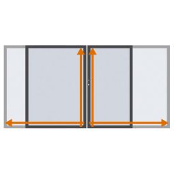 TraumGarten Doppeltor auf Maß Glassichtschutz SYSTEM GLAS MATT Doppeltor mit Edelstahlrahmen, Aluminium-Laibung, satiniertem Sicherheitsglas, maßgefertigt, inkl. Schloss, Beschlagsatz & Bodenschieber