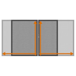 TraumGarten Doppeltor auf Maß Glassichtschutz SYSTEM GLAS TEXTA Doppeltor mit Edelstahlrahmen, Aluminium-Laibung, strukturiertem Sicherheitsglas, maßgefertigt, inkl. Schloss, Beschlagsatz & Bodenschieber