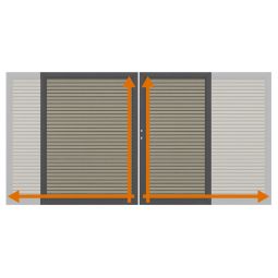 TraumGarten Doppeltor auf Maß Sichtschutzzaun SYSTEM NEO PLATINUM Taupe-Grau Umlaufender Edelstahl-Aluminium-Doppelrahmen, maßgefertigt, wetterfest, WPC-Füllung, inkl. Schloss, Beschlagsatz, Bodenschieber, Aufhebelschutz, Auflaufstütze