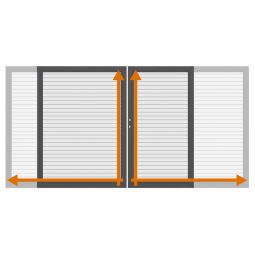 TraumGarten Doppeltor auf Maß Sichtschutzzaun SYSTEM RHOMBUS Weiß Widerstandsfähiger Edelstahlrahmen mit ausgeschäumten Rhombusprofilen aus Aluminium, gefertigt auf Wunschmaß