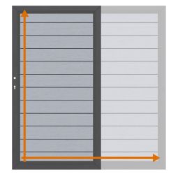 TraumGarten Einzeltor auf Maß Sichtschutzzaun SYSTEM WPC CLASSIC Grau Maßgefertigtes WPC-Tor, 150x20 mm Classic-Lamellen, pulverbeschichteter Alu-Rahmen, witterungsbeständig, pflegeleicht, variable Größe